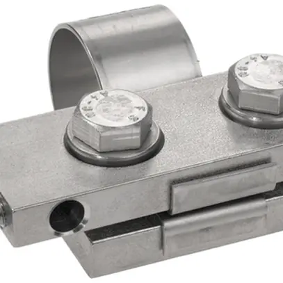 Collier de contact pour tuyaux RE 35, acier inoxydable A4, tube max.Ø 63.7mm 