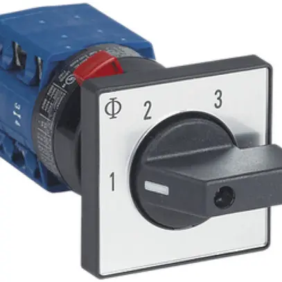 Interruttore a graduazione INS K&N, 20A/690V -/1L, manopola ne, "1-2-3" 