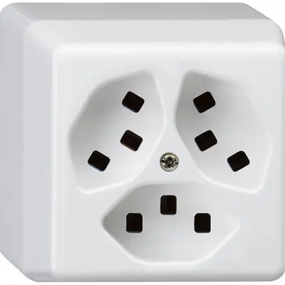 Presa AP Hager basico 3×tipo 23 P bianco 