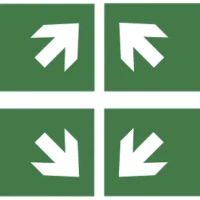 Piktogramm-Satz ESYLUX SLF 30m Pfeil OR/OL/UR/UL 150×300mm 