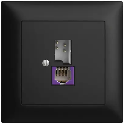 Presa di raccordo INC T+T 6P/1×RJ45 DSL-a banda larga EDIZIOdue nero 