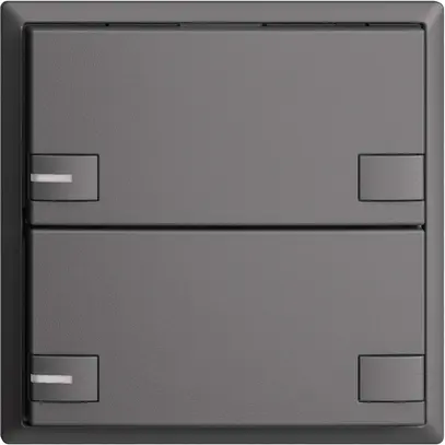 Poussoir ENC KNX 2× EDIZIOdue colore gris foncé RGB avec LED 