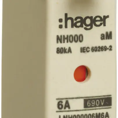 Fusibile HPC Hager DIN00 690VAC 63A aM segnalatore doppio inossidabile 