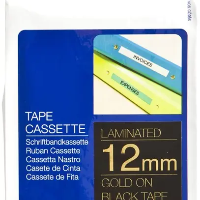 Cassette ruban Brother TZe-334 12mm×8m, noir/or 