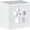Prise multimédia AP R&M MDat 2×RJ45 3×coaxial 78×78mm blanc 