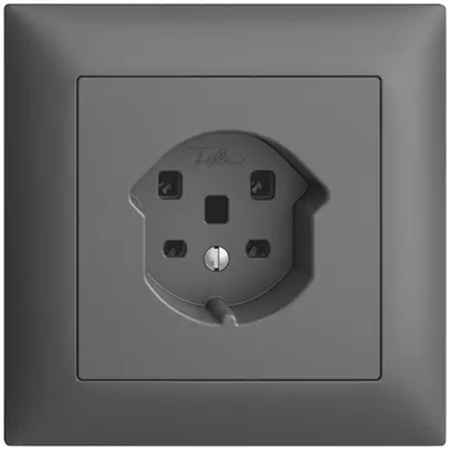 Prise ENC EDIZIOdue T25 16A gris foncé, bornes à vis 