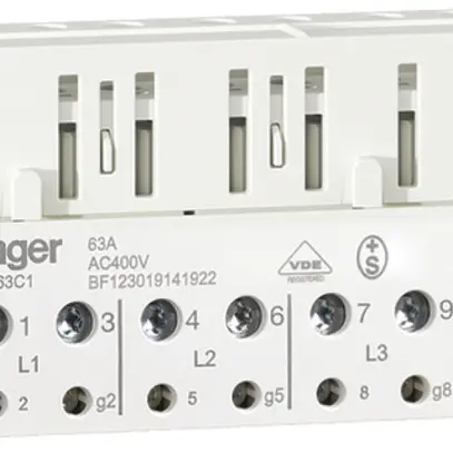 Borne à fiches pour compteur Hager 400V 63A 2.5…35mm² 15 pièces 