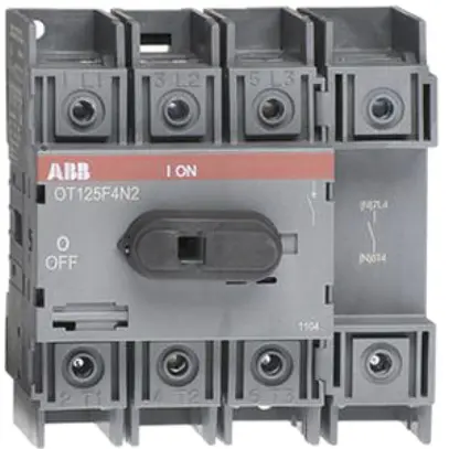 Interrupteur de charge ABB 125A/400V 4L, AC22A, 4.pole à droite gris clair 