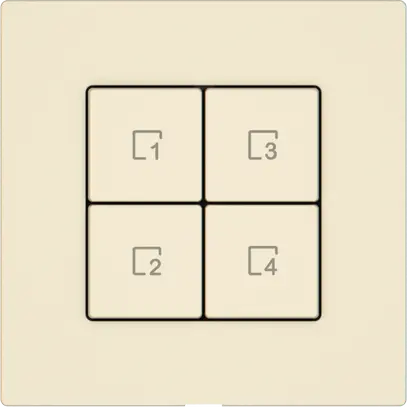 Poussoir scènes EDIZIO.liv Wiser SNAPFIX® 4 scènes 4 touches cr 