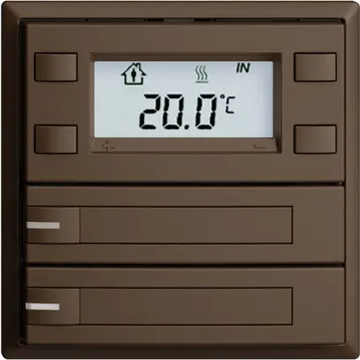 Pulsante RTH INC KNX 2×EDIZIOdue F coffee, con carta+LED RGB 