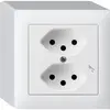 Prise AP kallysto 2×T13/1 blanc avec sécurité enfants 