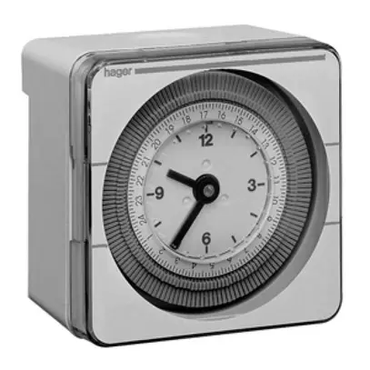 Timer AP Hager analogico settimanale 1 canale 1 chiusura 16A 1 UM 