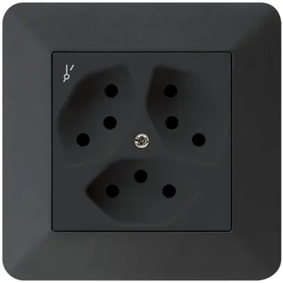 Prise ENC kallysto.trend 3×T13/1 noir avec sécurité enfants 