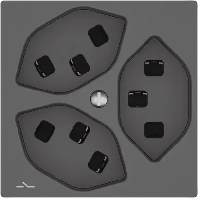 Prise EDIZIO.liv SNAPFIX® 3×T23 1×S grf 