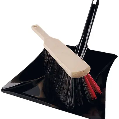 Set paletta/scopino Plica metallo/legno, crine di cavallo/poliestere, nero/rosso 