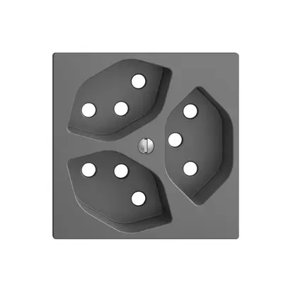 Placca frontale 3×T13 EDIZIOdue grigio scuro 
