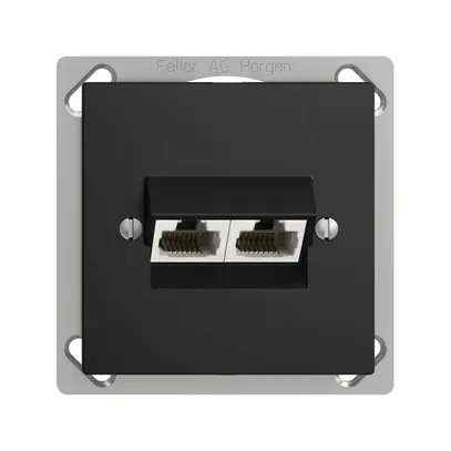 Presa INS 2×RJ45/u 4P sep. EDIZIOdue nero ITplus 