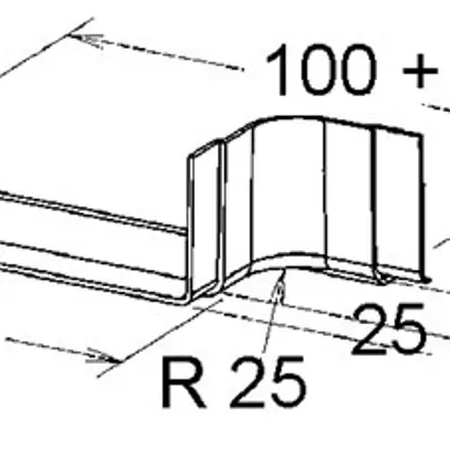 Derivazione Niedax 200×80mm R=25mm 