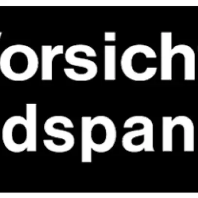 Autocollant d'avertissement Vorsicht! Fremdspannung 60×20mm auto-adhésif noir 