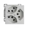 Prise AP EDIZIOdue 3×T23 gris clair intérieur pour combinaison 