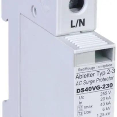 Überspannungsableiter Flury DS 40VGS, Typ 2+3, 1-polig 