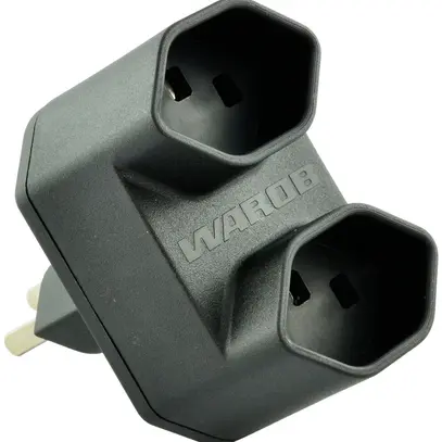 Spina di derivazione Warob 2×T23 nero LNPE 250V 16A 
