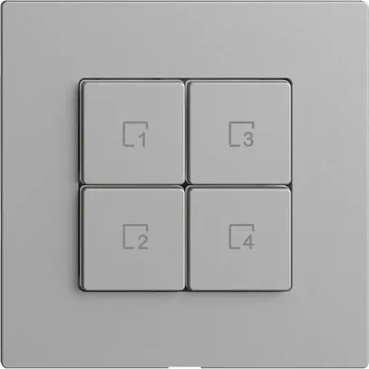 Commande pour poussoir scène 4 scènes/4T Edue Wiser silver 