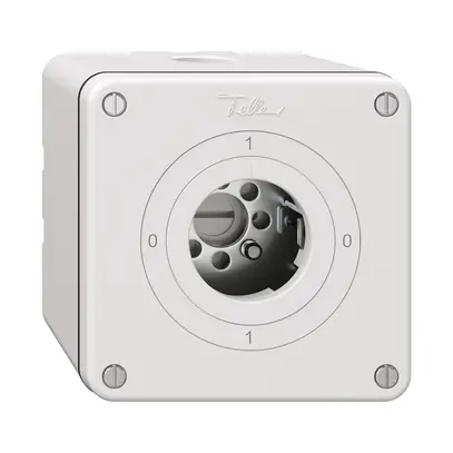 NAPU-Drehschalter NEVO, 0/1L, ohne Zylinder, KS, 0-1-0-1, weiss 