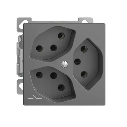 Presa AP EDIZIOdue 3×T13 grigio scuro 1×S interno per combinazione 