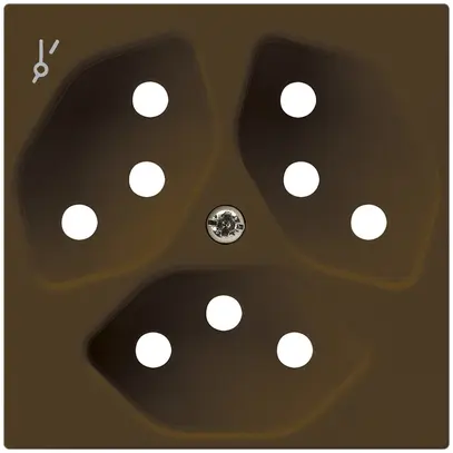 Plaque frontale kallysto 3×T13/1 60×60mm brun pour prise 3×T13/1 