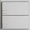 Poussoir ENC KNX 2× EDIZIOdue gris clair RGB sans LED 