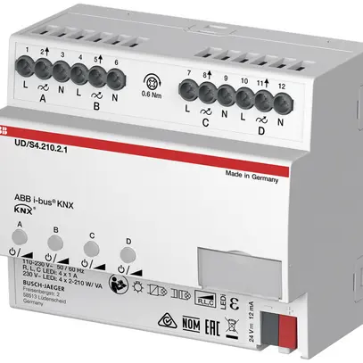 Attuatore varialuce AMD ABB KNX UD/S 4.210.2.1, 4×210W 