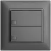 Poussoir ENC KNX 2× EDIZIOdue gris foncé RGB sans LED 