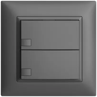 Poussoir ENC KNX 2× EDIZIOdue gris foncé RGB sans LED 