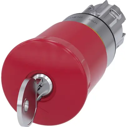 Pulsante Siemens SIRIUS ACT ISO serratura CES Ø40mm rosso metallo lucido 