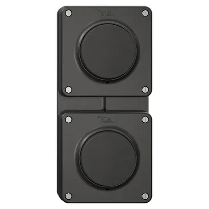 Combinazione NUP NEVO, 2×interruttore a pulsante schema 3/1L, nero 