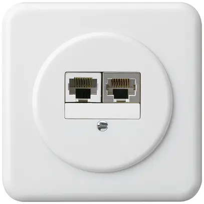 Scatola di raccordo INC basico 2×RJ45s+u separato bianco 