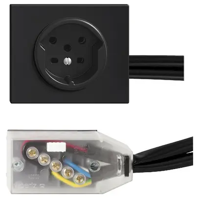 Presa INS T15 nero per cavo piatto Technofil 