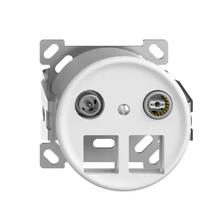 Prise multimédia 4dB AP Sdue, prise d.dérivation, p.2×RJ45 Keystone, Ø60mm, bc 