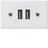 Presa INS 2×USB HA FLF 2400mA bianco 