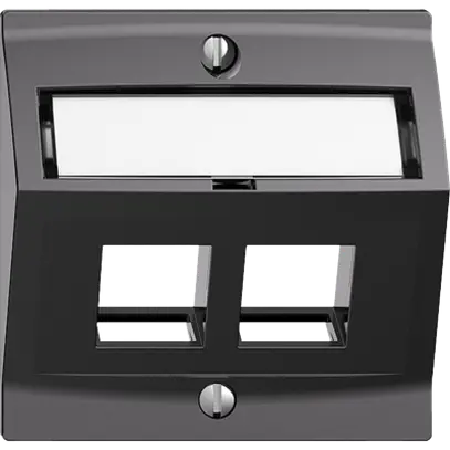 Kit de montage Edue F, avec capot de sortie oblique, pour 2×Keystone, gris foncé 