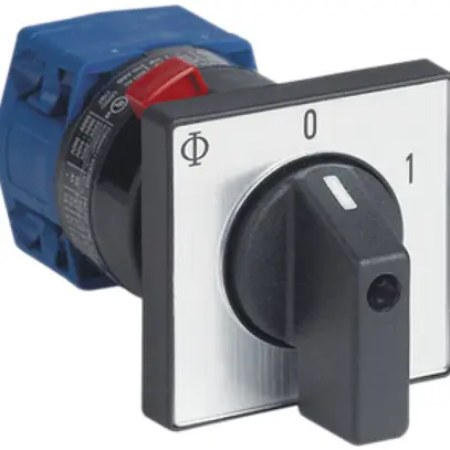 Interrupteur rotatif INC K&N, 20A/690V 0/3L, manette no, 48×48mm, Ø22.5mm"0-1" 