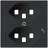Plaque frontale pour prise Hager kallysto 2×T23 1×S H noir 