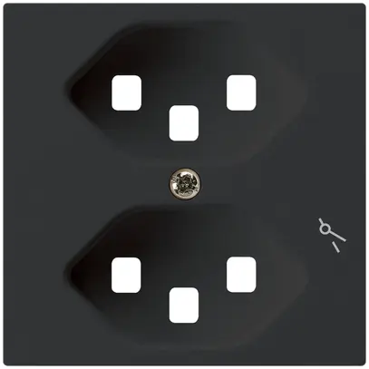 Plaque frontale pour prise Hager kallysto 2×T23 1×S H noir 