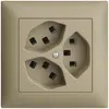 Prise ENC 3×T23 Feller EDIZIOdue FMI, 1×séparé, bornes enfichables, sand 