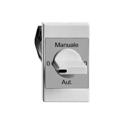 Interr. rot. INS 0-Manuale-0-Autom FH 2/1L bianco con manopola 