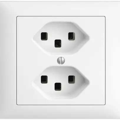 Prise INC 2×T23 16A EDIZIOdue blanc, avec bornes enf. 