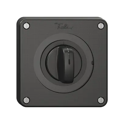 Coperchio NEVO, p.interruttore rotativo c.manopola, c.guarnizione nera, nero 