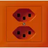 EB-Steckdose kallysto 2×T23 Bauart T mit EB-Dose G3 Abdeckrahmen steckbar orange 