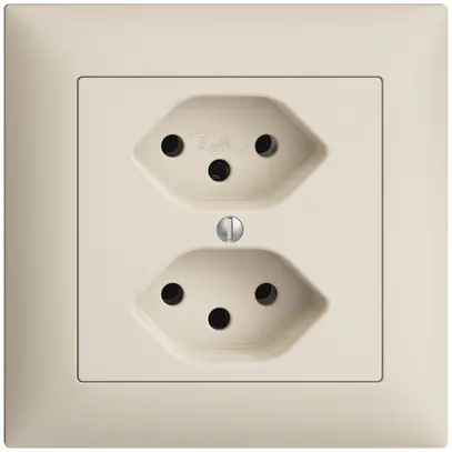 Presa INC EDIZIOdue 2×T13 crema con shutter 